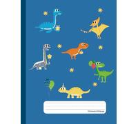 Dinosaur Era -Primary Composition Notebook Story Paper Journal: Dotted Midline and Picture Space | Grades K-2 School Exercise Book | 100 Story Pages - blue