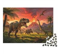 Dinosaur Extinction 1000 Piece Jigsaw Puzzle Recycled Paper Jurassic Period Puzzles para Niño y Niña a Partir de 6 años Accesorio para Hora de Juego Familiar Excelente Idea de Regalo Hogar 38x26c...