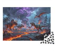 Dinosaur Extinction 1000 Piece Puzzle Papel Reciclado Jurassic Period Puzzles for Niños y niñas Ages 6 Years Up Family Gaming Time Props Great Regalo Idea Home 52x38cm/1000pcs