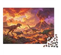 Dinosaur Extinction 1000 Pieza Jigsaw Puzzle Reciclado Prehistoric Scene Senior Puzzles Party Juego Accesorios Desarrollo de la Boy & Girl‘s Inteligencia Educational Fun 70x50cm/1000pcs
