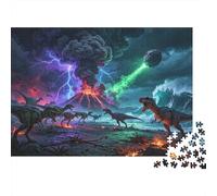 Dinosaur Extinction 1000 Piezas Puzzle Reciclable Paper Jurassic Period Senior Puzzles Accesorios para Juegos de Fiesta Excelente Idea de Regalo para Mujeres and Men Both 38x26cm/1000 Piezas