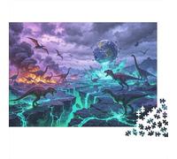Dinosaur Extinction Jigsaw Puzzles 1000 Piezas Papel Reciclado Jurassic Period Puzzle for Boy y Girl Regalo y Actividad Divertida para Casa Great Gift for Child‘s Birthday 70x50cm/1000pcs