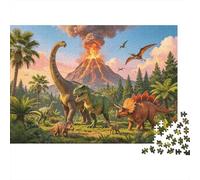Dinosaur Extinction Puzzle 1000 Piece Recyclable Jurassic Period Puzzles Puzzle Accesorios de Juego Divertido and Desafiante Juego Familiar Great Regalo Idea 70x50cm/1000pcs