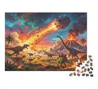 Dinosaur Extinction Puzzles 1000 Piezas Papel Reciclado Meteor Impact Puzzle for Niños y niñas Divertido Present & Actividad para el hogar Great Regalo for Child‘s Birthday 70x50cm/1000pcs
