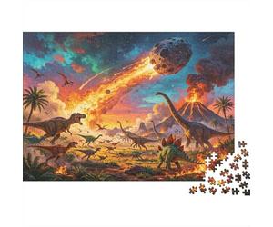 Dinosaur Extinction Puzzles 1000 Piezas Papel Reciclado Meteor Impact Puzzle for Niños y niñas Divertido Present & Actividad para el hogar Great Regalo for Child‘s Birthday 70x50cm/1000pcs
