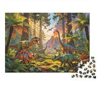 Dinosaur Forest Puzzle para Niños y Niñas 1000 Piezas Reciclable Jurassic Period Puzzle Divertido and Desafiante Family Game Excelente Idea de Regalo for Child‘s Birthday 70x50cm/1000 Piezas