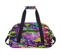 Dinosaur Galaxy - Bolsas de lona para niñas y niños, divertido dinosaurio durante la noche, bolsa de viaje de fin de semana, bolsa de viaje de 24 L, bolsa de deporte para gimnasio, práctica, color, 24