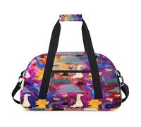 Dinosaur Galaxy - Bolsas de lona para niños y niñas, diseño de galaxia nebulosa, bolsa de viaje de fin de semana, bolsa de viaje de 24 L, bolsa de deporte para gimnasio, práctica, color, 24 L,