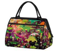 Dinosaur Galaxy Planet - Bolsa de viaje para mujeres, hombres, niños y niñas, bolsas de fin de semana de galaxia, 24 L, bolsa de cabina para deportes, gimnasio, yoga, color, 24 L, Organizador de