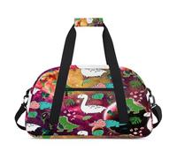 Dinosaur Galaxy Planet - Bolsas de lona para niñas y niños, estampado de galaxia, bolsa de viaje de fin de semana, 24 L, bolsa de deporte para gimnasio, práctica, color, 24 L, Organizador de bolsas