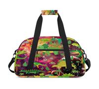 Dinosaur Galaxy Planet - Bolsas de lona para niños y niñas, bolsa de viaje para el fin de semana, 24 L, bolsa de deporte para gimnasio, práctica, color, 24 L, Organizador de bolsas