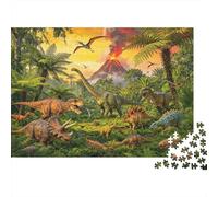 Dinosaur Herd Jigsaw Puzzle 1000 Piezas Recycled Papel Jurassic Period Puzzles para Adultos Divertido y Desafiante Familiar Juego Vacaciones Bendiciones Regalo para Hombres 38...