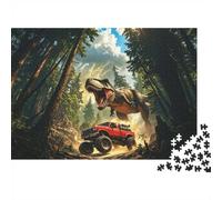 Dinosaur Jungle Puzzle 1000 Piezas Reciclable Jurassic Period Senior Puzzles Educativo Game Decompression Ideal for Family and Friends Birthdays 52x38cm/1000pcs