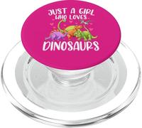 Dinosaur Just a Girl Who Loves Dinosaurs Mujeres Adolescente Chicas PopSockets PopGrip para MagSafe