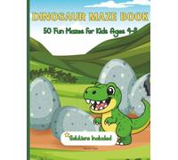 Dinosaur Maze Book | 100 pages, 8.5 x 11: 50 Fun Mazes for Kids Ages 4-8 | Screen-Free Activity Book with Solutions