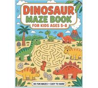 Dinosaur Maze Book for Kids Ages 5-8: 80 Fun Easy-to-Hard Dinosaur Mazes for Boys and Girls | Prehistoric Puzzle Activity Book for Learning and Entertainment
