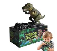 Dinosaur Money Bank Toy | ABS 17×17×7cm Cartoon T Rex Stealing Coin Piggy Bank With Music Electric Auto Eat Money Box For Kids 3+ Fun Saving Gift Interactive Toy