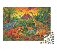 Dinosaur Park Jigsaw Puzzle 1000 Pieces Recyclable Paper Jurassic Period Adult Jigsaws Party Game Props Developing Boy & Girl‘s Intelligence Educativo 38x26cm/1000pcs