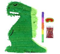 Dinosaur Party favorece la piñata de dinosaurio con palo de plástico, venda de papel y confeti, pinatas para la fiesta de cumpleaños actividades en el aula decoración temática..