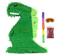 Dinosaur Party Favors Dinosaur Piñata con barra de plástico, venda de papel y confeti, pinatas para la fiesta de cumpleaños actividades en el aula decoración temática