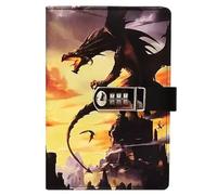 Dinosaur Pattern PU Leather Password Notebook, A5 Journal with Combination Lock, Personal Diary with Lock(I)