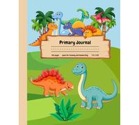 Dinosaur Primary Composition Notebook: Draw and Write Journal for Grades PreK-2 with Dotted Midline and Picture Space