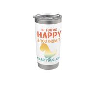 Dinosaur Pun If You're Happy and You Know It- Funny T-Rex Vaso térmico de acero inoxidable de doble pared