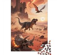 Dinosaur Puzzle 1000 Teile Geschenke Lernspiel Tyrannosaurus Rex Herausforderung Wooden Kinder AB 14 Jahre 1000pcs (75x50cm)
