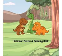 Dinosaur Puzzle & Coloring Book: Dinosaur Activity Book: 20 Cut-Out Puzzles and Coloring Pages for Kids Ages 4-8