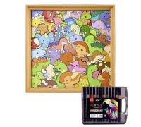 Dinosaur Puzzle Frame - Educational Family Game | Dinosaur Coloring Puzzle for Boys, Girls, Students, Preschoolers, Birthday, Home, Classroom, Dining Room, Bedroom, Fun Learning Activity