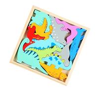 Dinosaur Puzzle - Wooden Toddler Puzzle with Educational Jigsaw Blocks, Durable Learning Board Toy | Cognitive Development Game For Preschool, School and Birthday Party Usages