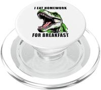Dinosaur School Kids Humor - I Eat Homework for Breakfast PopSockets PopGrip para MagSafe
