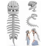 Dinosaur Skeleton Costume,Cozy Plush 3D Dino Toy Skull & Spine，Gray 80cm