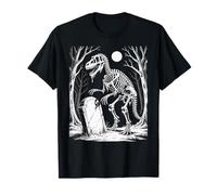 Dinosaur Skeleton in Haunted Forest Fantasy Illustration Camiseta
