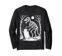Dinosaur Skeleton in Haunted Forest Fantasy Illustration Manga Larga