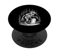 Dinosaur Skeleton in Haunted Forest Fantasy Illustration PopSockets PopGrip Adhesivo