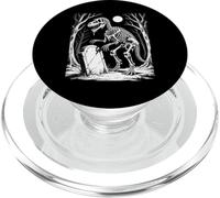 Dinosaur Skeleton in Haunted Forest Fantasy Illustration PopSockets PopGrip para MagSafe