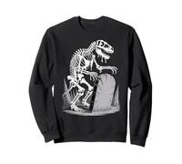 Dinosaur Skeleton in Haunted Forest Fantasy Illustration Sudadera