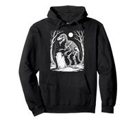Dinosaur Skeleton in Haunted Forest Fantasy Illustration Sudadera con Capucha