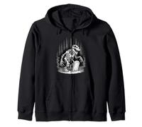 Dinosaur Skeleton in Haunted Forest Fantasy Illustration Sudadera con Capucha