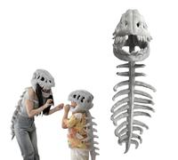 Dinosaur Skeleton Plush Costume, Dino Outmefit, 3D Skeleton Design,Halloween Fun Realistic Dinosaur Costume, Suitable for Parties (85cm)