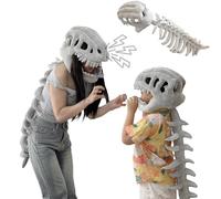 Dinosaur Skeleton Plush Costumes,Wearable Soft Fossil Outfit,Realistic Dinosaur Skeleton Costume,Halloween Cosplay Lightweight Dinosaur Fossil Jumpsuit,for Fancy Dress Parties (Large: 115cm)