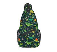 Dinosaur Sling Bag Cute Dino Casual Crossbody Hombro Mochila Chest Daypack para Hombres Mujeres Viajes Deporte Senderismo Gimnasio