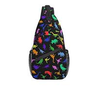 Dinosaur Sling Bag Cute Dino Casual Crossbody Hombro Mochila Chest Daypack para Hombres Mujeres Viajes Deporte Senderismo Gimnasio