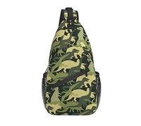 Dinosaur Sling Bag Cute Dino Casual Crossbody Hombro Mochila Chest Daypack para Hombres Mujeres Viajes Deporte Senderismo Gimnasio
