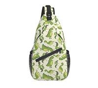Dinosaur Sling Bag Cute Dino Casual Crossbody Hombro Mochila Chest Daypack para Hombres Mujeres Viajes Deporte Senderismo Gimnasio