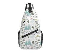 Dinosaur Sling Bag Cute Dino Casual Crossbody Hombro Mochila Chest Daypack para Hombres Mujeres Viajes Deporte Senderismo Gimnasio