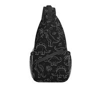 Dinosaur Sling Bag Cute Dino Casual Crossbody Hombro Mochila Chest Daypack para Hombres Mujeres Viajes Deporte Senderismo Gimnasio