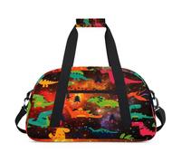 Dinosaur Space - Bolsas de lona para niñas y niños, bolsa de viaje para el fin de semana, espacio galaxia, bolsa de viaje de 24 L, bolsa de deporte para gimnasio, práctica, color, 24 L, Organizador de