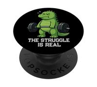 Dinosaur Struggle Is Real Lifting Gymrats Deadlift Hombres Mujeres PopSockets PopGrip Adhesivo